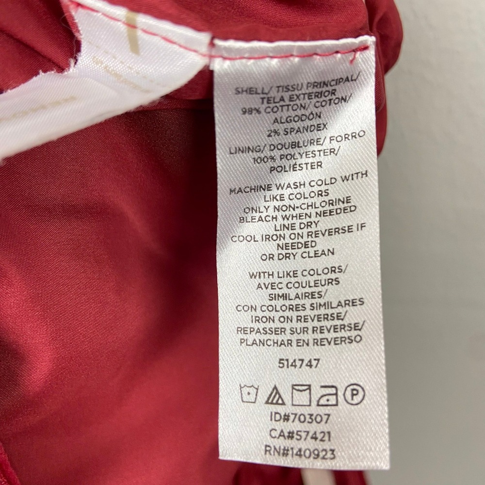Loft Corduroy Mini Skirt Size 14 Dark Red Preppy Twee Holiday French Classic Y2K - Picture 7 of 8